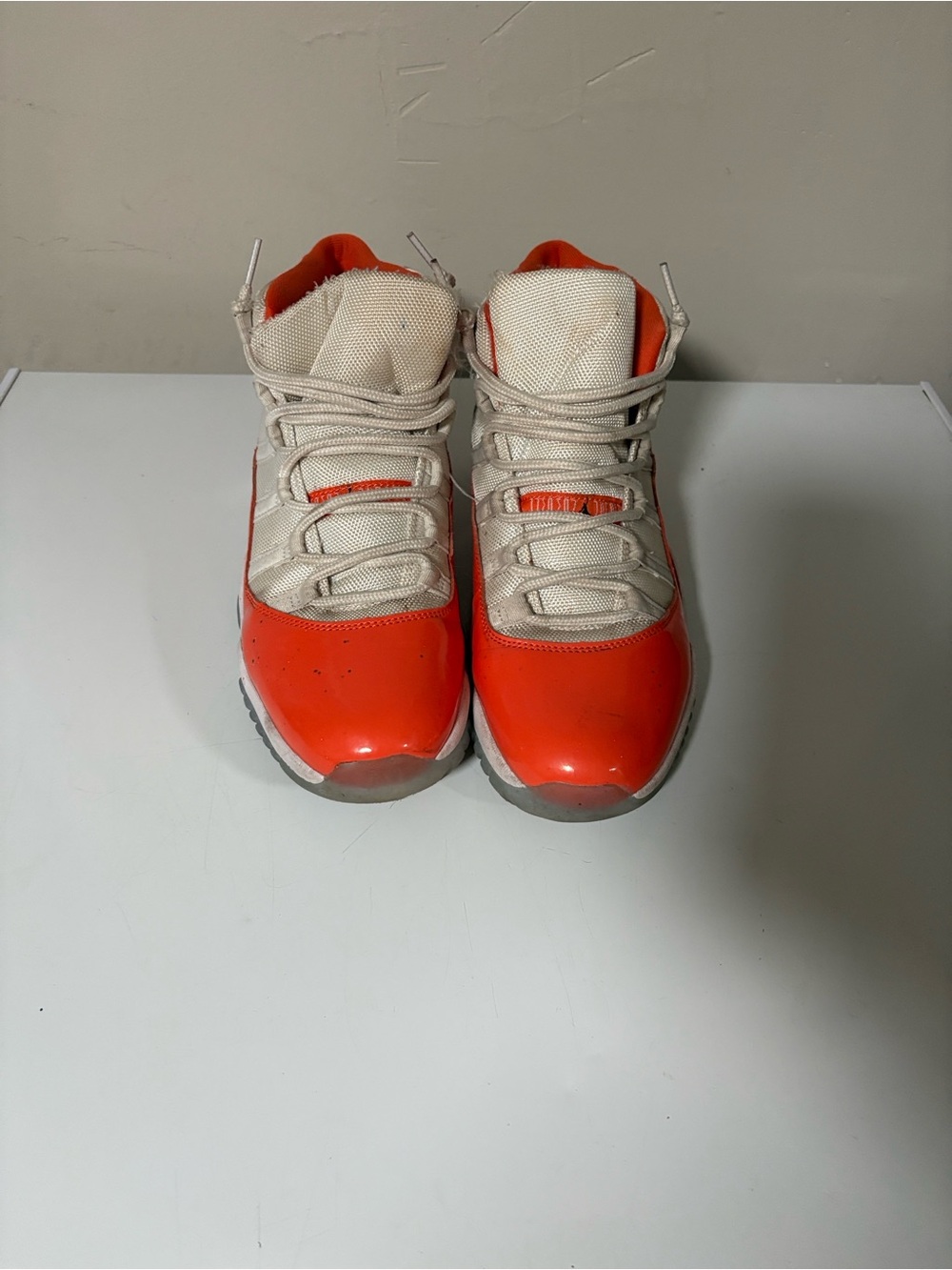 Nike Orange and Cream High-Top Sneakers